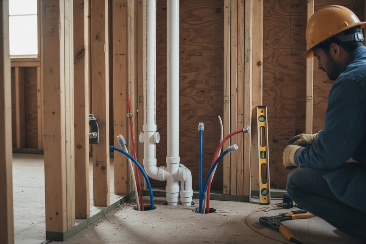 Drain and supply rough-in during Drain Cleaning in Lakeshore